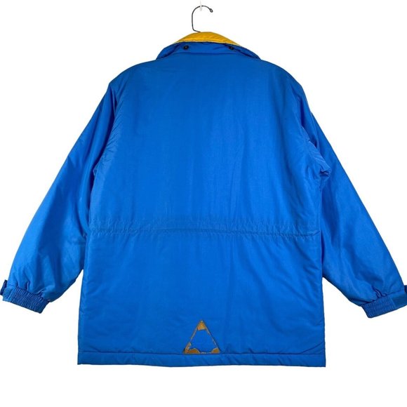 L.L. Bean Boys Penobscot Parka Jacket Size L 14/16‎ Blue Yellow Zip Snap Pockets - Picture 7 of 16